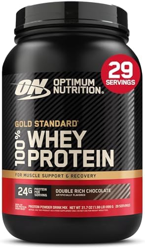 Optimum Nutrition Gold Standard Proteína de suero de leche, chocolate doble rico, 2 libras