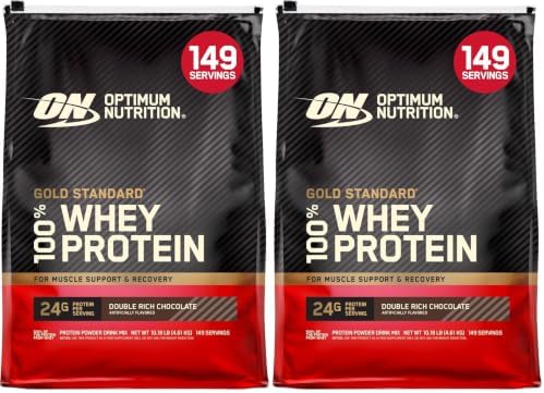 Optimum Nutrition Gold Standard Proteína de suero de leche, chocolate doble rico, 2 libras